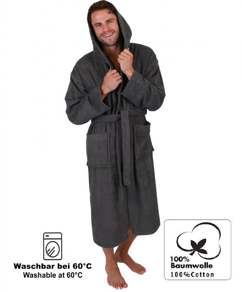 Betz  Albornoz de algodón con capucha para hombre y mujer - albornoz sauna - albornoz largo - abrigo sauna - TEDDY