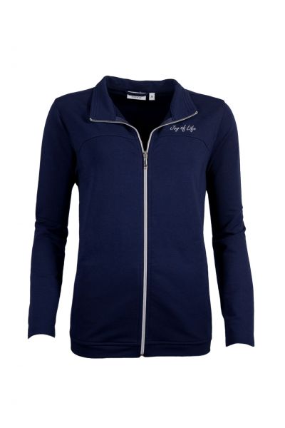 Damen Freizeitjacke Sweatjacke Klima Komfort von hajo Farbe: marine dunkelblau Größen: 38-48