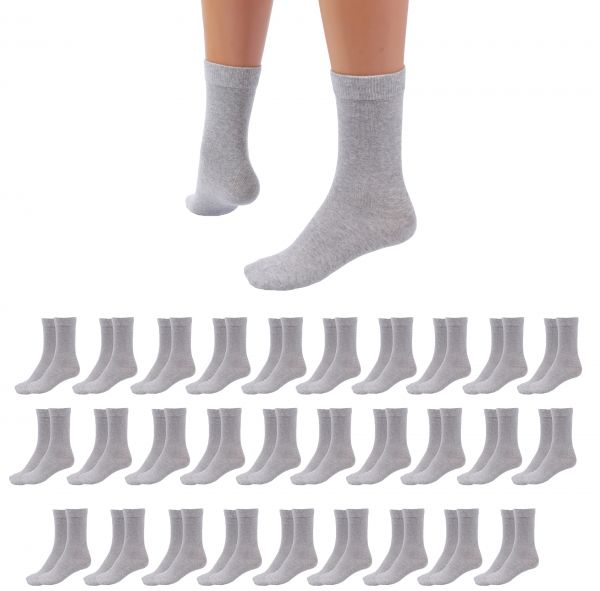 Betz 30 Paar Socken Damen und Herren – Baumwolle mit Komfortbund ohne drückende Naht – Classic – Größen 35 – 50 Farben Schwarz Weiß Grau