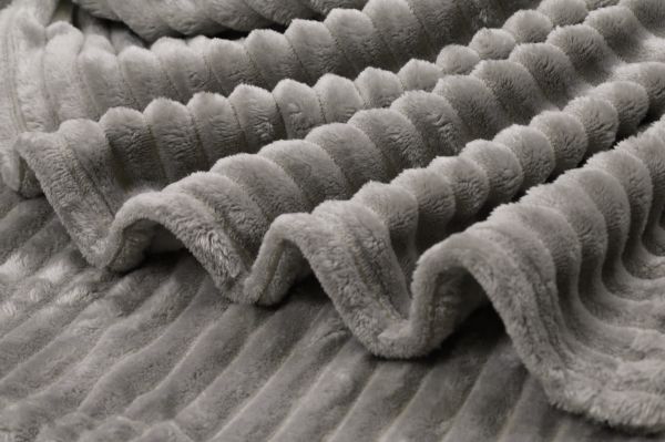 Betz Manta de Franela de cordón Bari XXL tamaño 150x200 cm colores gris pardo y gris claro