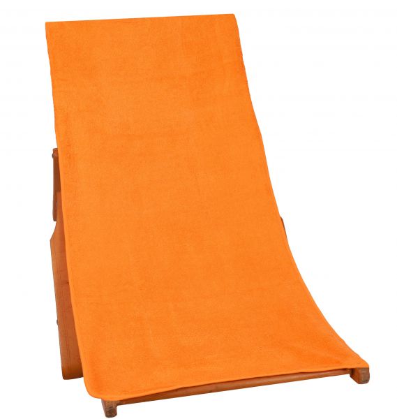 Betz Frottier-Schonbezug Auflage Schonauflage für Gartenstuhl und Gartenliege Größe 60 cm x 130 cm Farbe orange