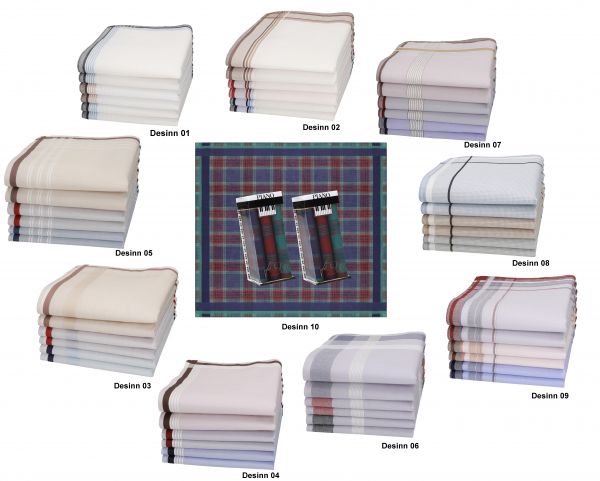 Betz Lot de 6 mouchoirs en tissu pour homme 100% coton dans un emballage cadeau taille 40x40 cm