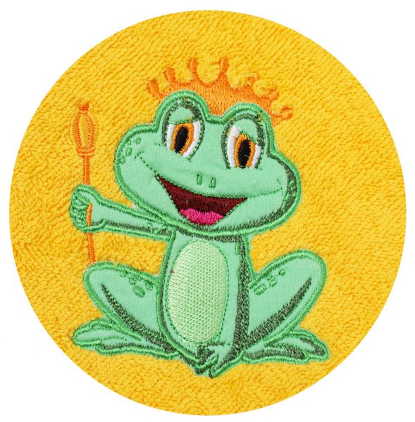 Betz Children Hooded Bath Towel King Frog 100% Cotton Size: 80x80 cm Colour: Orange