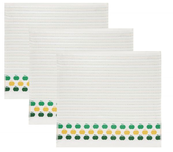 Betz Set di 3 strofinacci  100% cotone motivo Frutti misure 50x50 cm