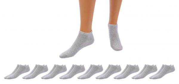 Betz 10 Paar Sneaker Socken Damen und Herren - Füßlinge – Kurze Socken - Baumwolle mit Komfortbund ohne drückende Naht – Classic – Größen 35 – 46 Farben Schwarz Weiß Grau