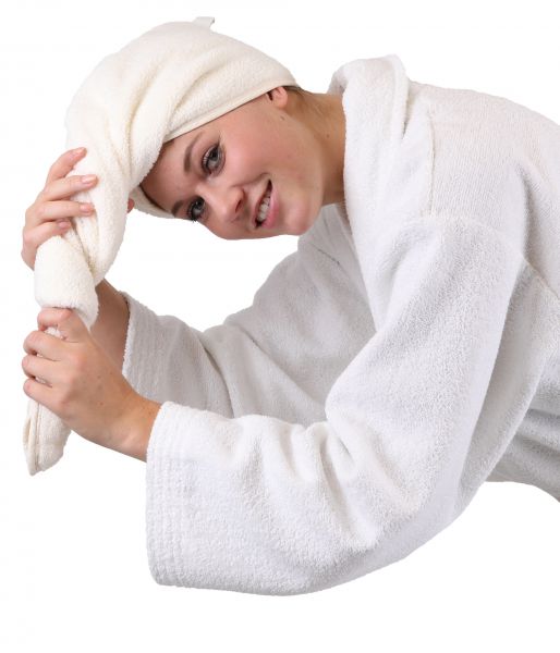 Hair Turban Fast Drying Hair Wrap Towel 100% Cotton  Colour: cream