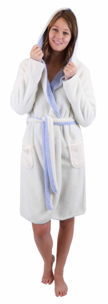 Betz Bademantel mit Kapuze Wende Saunabademantel Wellness Kiel für Damen und Herren