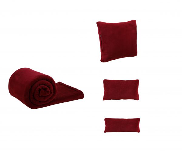 Betz 1 coperta ROMANIA 140x190 cm o 1 cuscino imbottito ROMANIA disponibile in diverse misure: 36x36 cm /25x50 cm/ 20x40 cm Colore rosso scuro