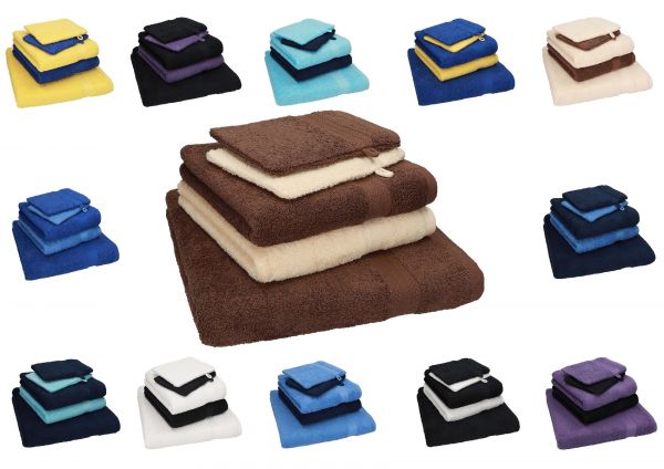 Betz 5 piece towel set SINGLE Pack 100% cotton 1 bath towel 2 hand towels 2 wash mitts