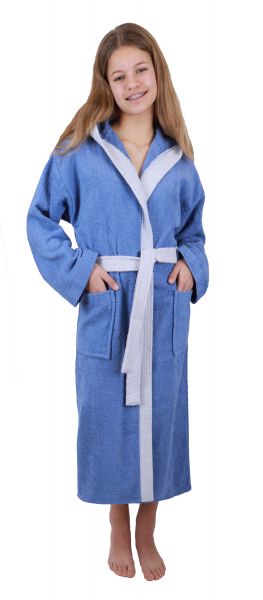 Betz bathrobe with hood LONDON 100% cotton for girls and boys twotone sizes 140-176