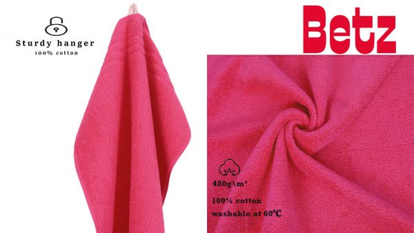 Betz 4-tlg. Handtuch-Set 100%Baumwolle Farbe fuchsia 2 Handtücher 50x100 cm 2 Waschhandschuhe 16x21 cm