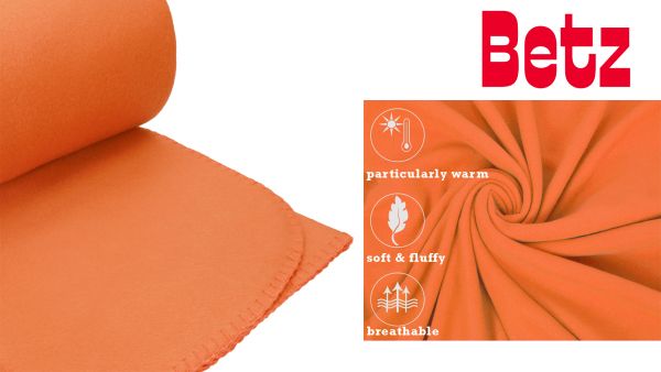 Betz Manta polar lujosa de tamaño 130x170 cm de color naranja