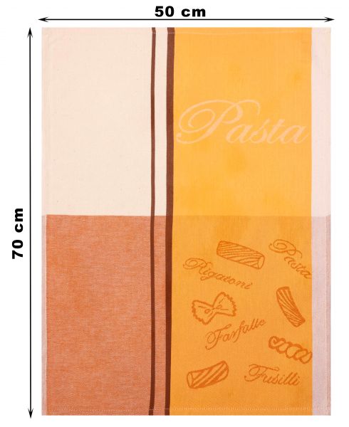 Betz paños de cocina ITALY Pasta 6 piezas 100% algodón tamaño 50x70cm de color amarillo-marrón