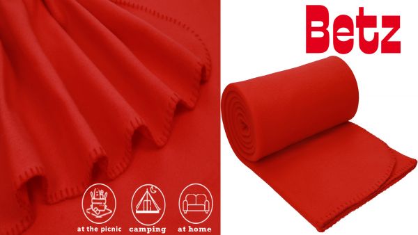 Betz 4 mantas de forro polar tamaño 130x170 cm color rojo