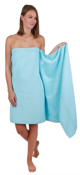 Betz Paquete de 6 toallas de sauna PALERMO 100% algodón tamaño 80x200 cm colores turquesa