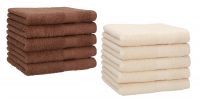 Betz 10 Toallas para invitados PREMIUM 100% algodón 30x50cm en nuez y beige