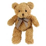 Teddybär mit kariertem Schal, braun 38cm
