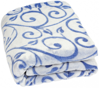 Betz Kuscheldecke Wohndecke Tagesdecke Rankenmuster Super Soft Größe 140 x 190 cm Farbe blau