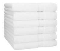 Betz paquete de 6 toallas de ducha PALERMO 100% algodón 70x140 cm color blanco