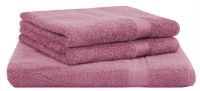 Betz Juego de 3 toallas de sauna XXL PREMIUM 100% algodón 1 toalla de sauna 70x200 cm y 2 toallas de mano 50x100 cm de color rosa