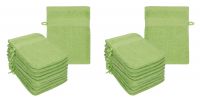Betz Set di 20 guanti da bagno PREMIUM misure 16x21 cm 100% cotone colore verde mela