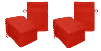 Betz Set di 20 guanti da bagno PREMIUM misure 16x21 cm 100% cotone colore rosso