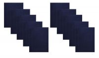 Betz lot de 10 tapis de bain Premium de taille 50x70 cm 100% coton couleur bleu foncé