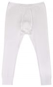 AMMANN Calzoncillos 3/4 largos termicos para hombres con doble Ripp 100% algodon color blanco en tallas 5-8