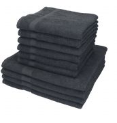Betz 10-tlg. Handtuch-Set PALERMO 100%Baumwolle 4 Duschtücher 6 Handtücher Farbe anthrazit