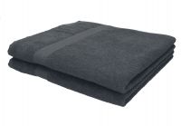 Betz Set di 2 asciugamani da bagno 70 x 140 cm Palermo 100 % cotone  colore grigio antracite