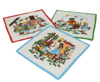 12 piezas de pañuelos infantiles tamaño 26x26 cm 100% algodón