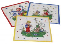 Betz 12 Pieces Kids Cloth Handkerchiefs Set Design 5 100% Cotton Print: Fairy-tale Size: 26x26cm