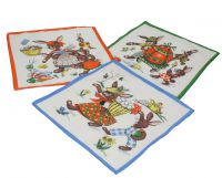 Betz 12 Pieces Kids Cloth Handkerchiefs Set Design 9 100% Cotton Print: Rabbits Size: 26x26cm