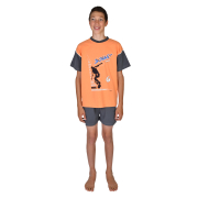 Pijamas cortos para chicos 2 piezas Soccer color naranja tallas 116-176