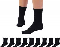 Betz 10 Paar Socken Damen und Herren – Baumwolle mit Komfortbund ohne drückende Naht – Classic – Größen 35 – 50 Farben Schwarz Weiß Grau