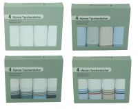 Betz 4 unidades pañuelos para hombres en caja de regalo 100% algodón