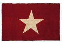 Betz felpudo estera de fibra de coco ESTRELLA rojo 40x60 cm