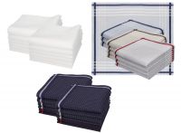Betz 12 Stück Herren Stoff Taschentücher Set Leo 7 100%Baumwolle Größe 40x40 cm