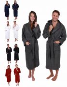 Betz Cotton Bathrobe with hood for men and women - sauna bathrobe - long bathrobe - sauna dressing gown– FULDA