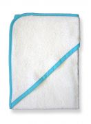 Hooded Children&#8217;s Bath Towel plain colour: white, size: 77 x 80 cm, blue border