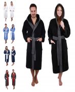 Betz bathrobe with hood PARIS 100% cotton for men and women twotone sizes S-XXL