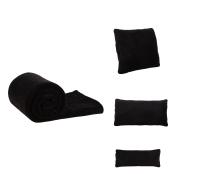 Betz ROMANIA 1 manta aprox. 140x190 cm o 1 almohada con llenado tamaños disponibles aprox. 36x36 cm 25x50 cm 20x40 cm de color negro