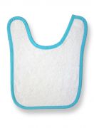 Betz 4 Stück Lätzchen Baby Kinderlätzchen mit Klettverschluß Latz Farbe: Weiß, Einfassung blau, Größe: 30 x 40 cm